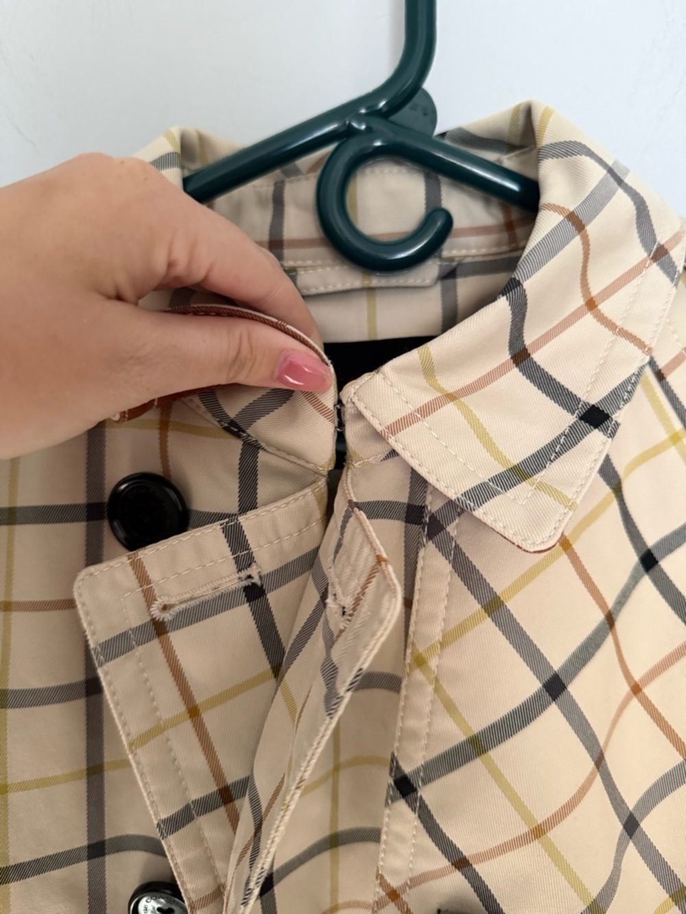 Coach F83728 Tattersall Plaid Belted Short Trench Coat - Picture 8 of 11